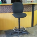 Hon Black Fabric Adjustable Drafting Stool with Foot Ring